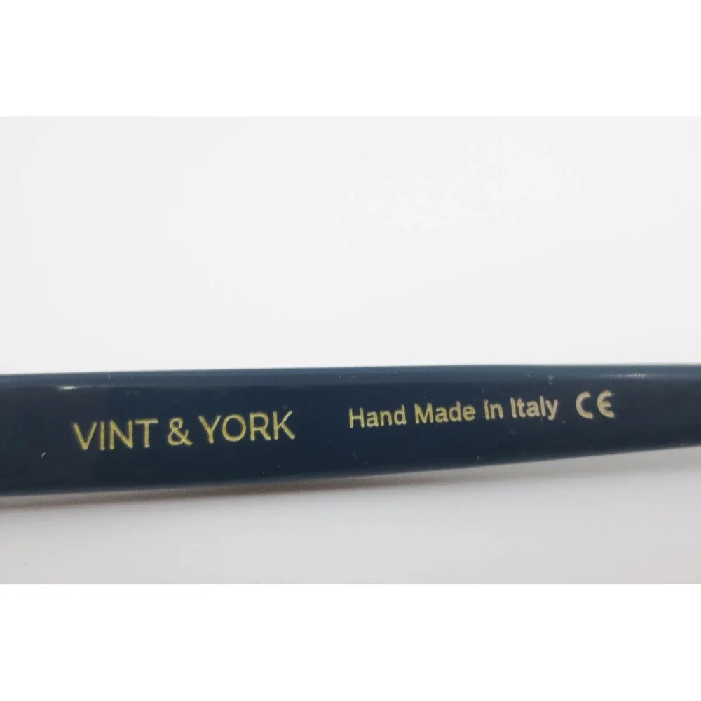 Vint & York Primavista VYYLT Cat Eye Eyeglasses Amber Tortoise Navy Blue